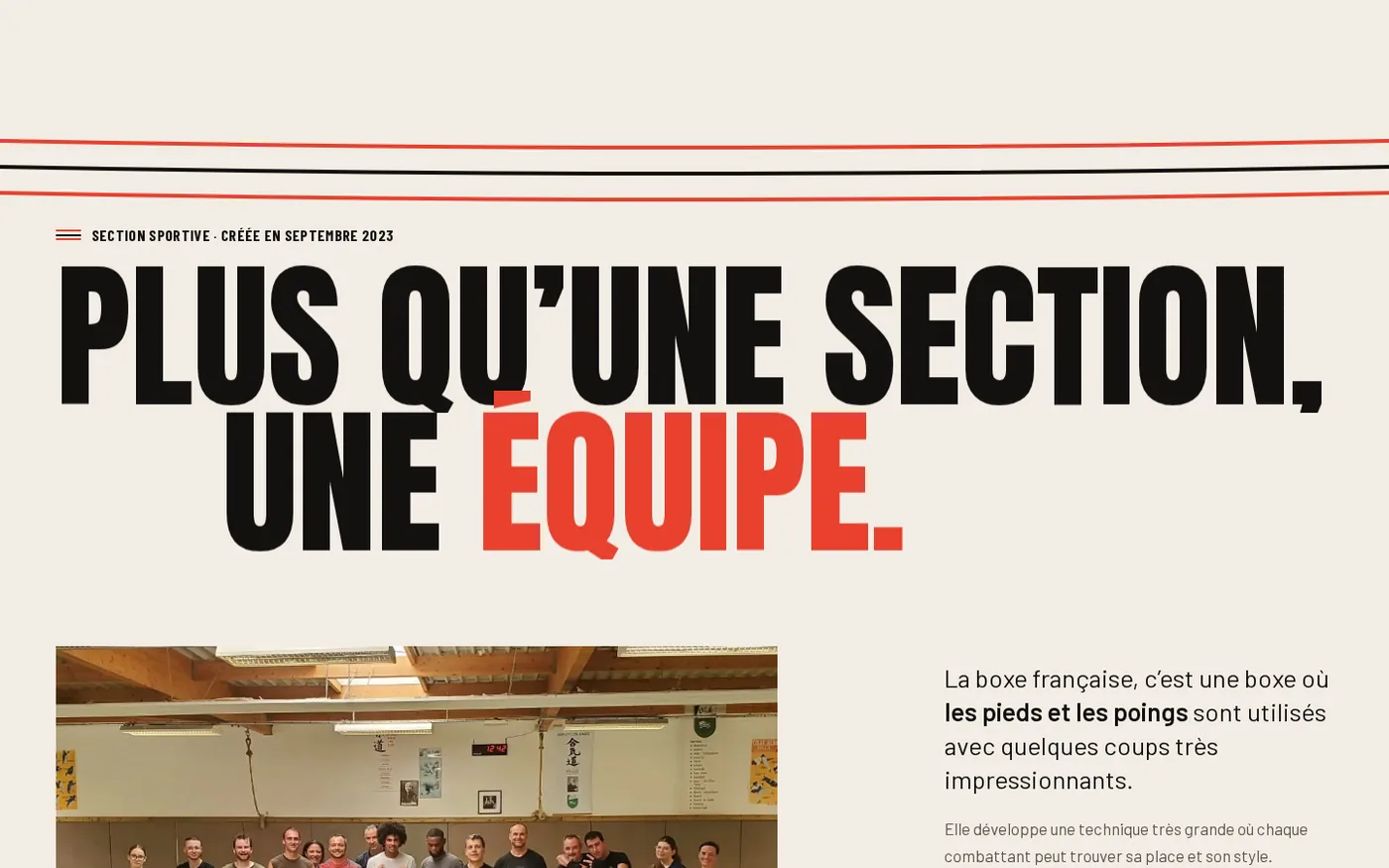 OCM Boxe Française · Site vitrine — aperçu 2