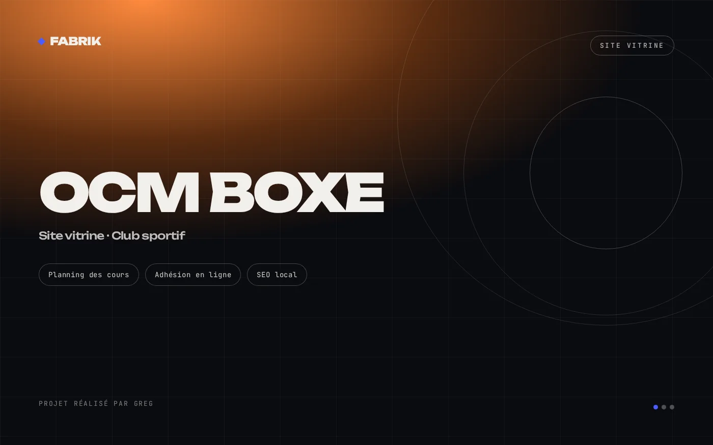 OCM Boxe Française · Site vitrine — aperçu 3